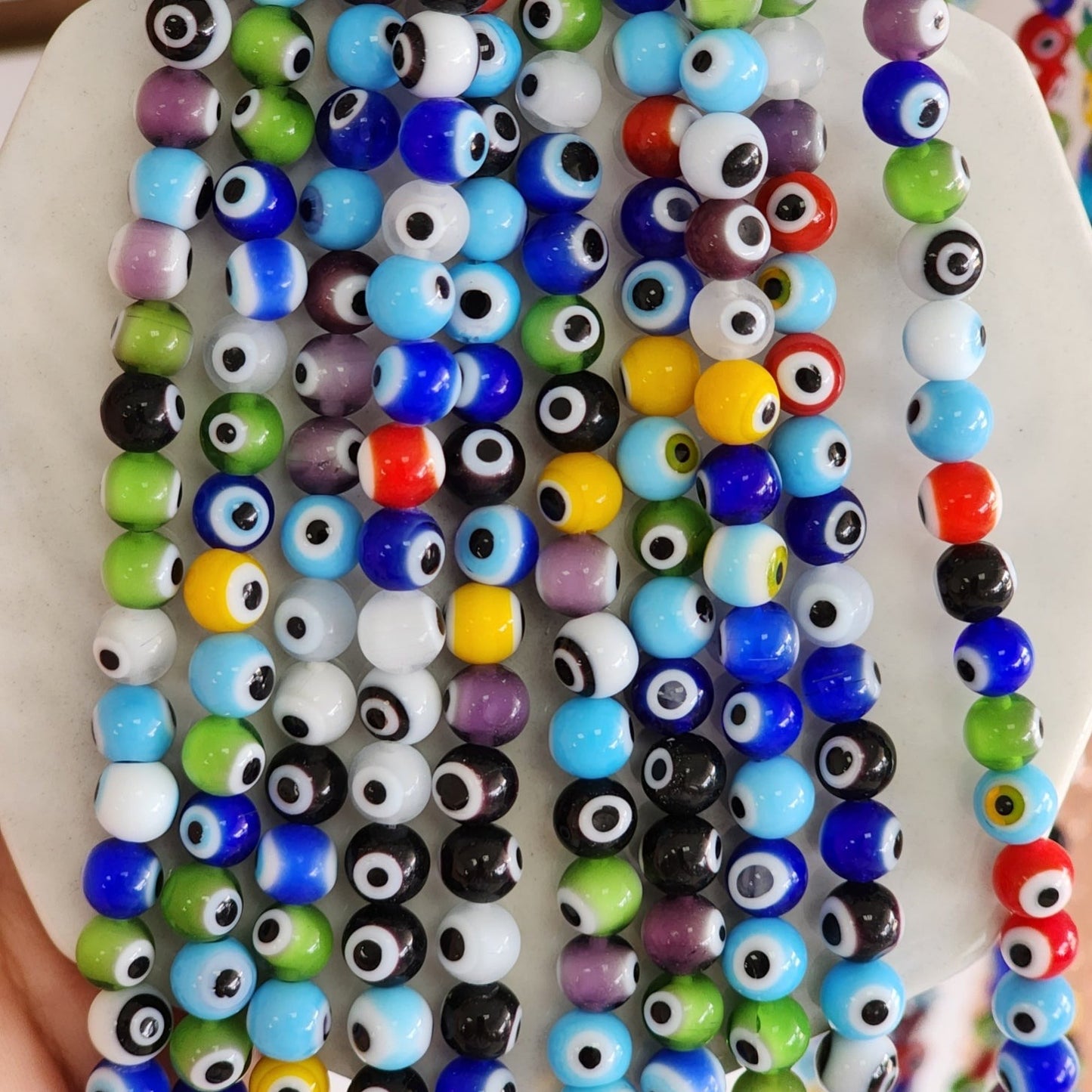 Ojo Turco Vitral 6MM / 1 tira