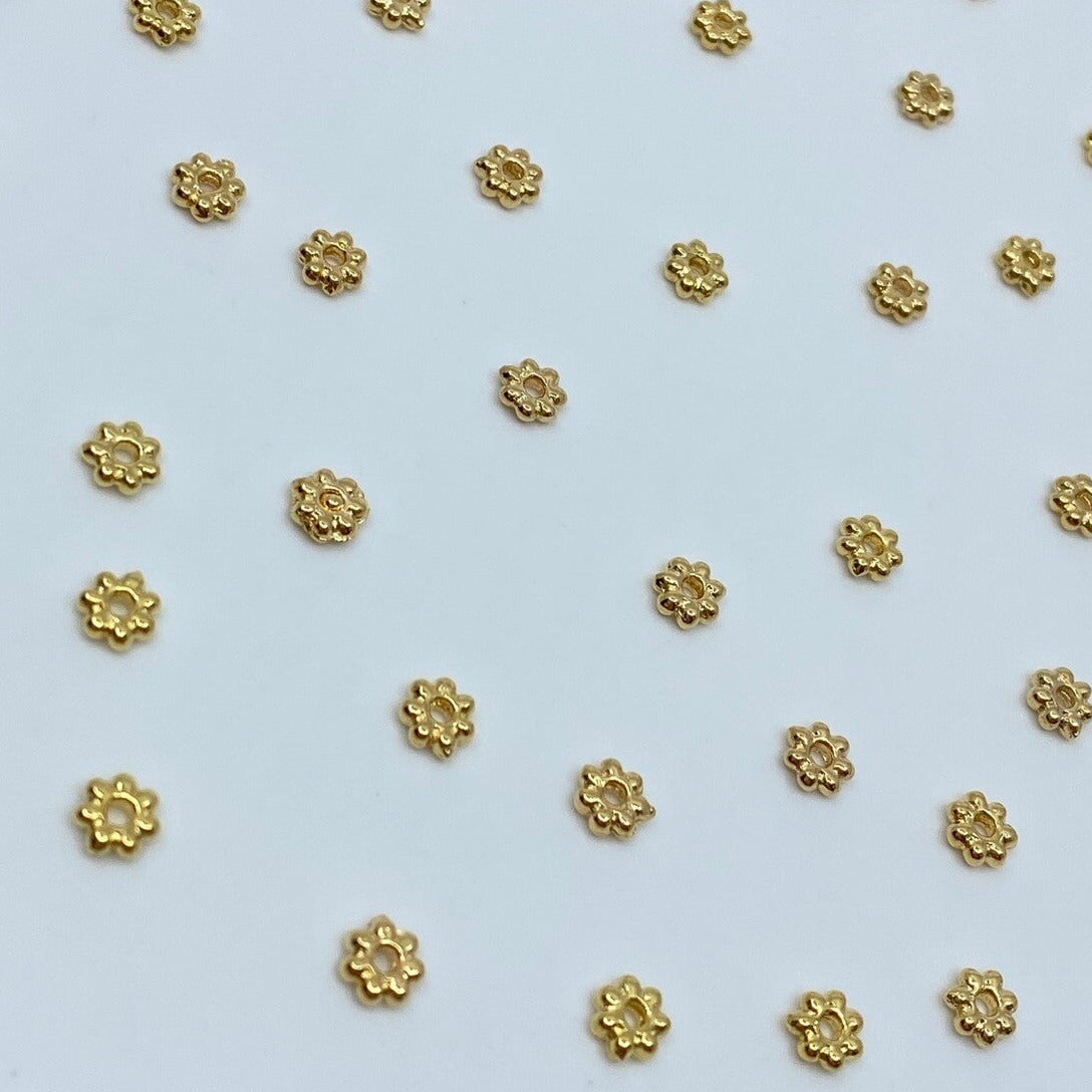 Espaciador Flor Baño Oro 10unid