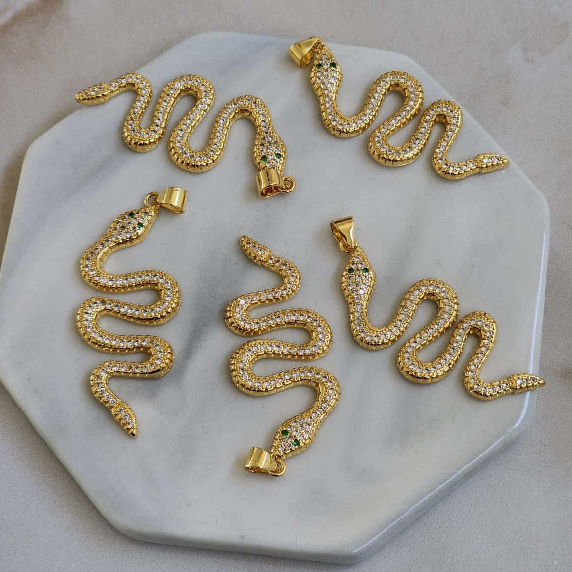 Serpiente Baño Oro18k & Zirconias