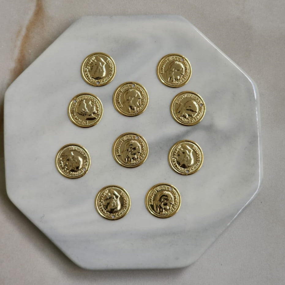 Moneda BañoOro18k 5 unid