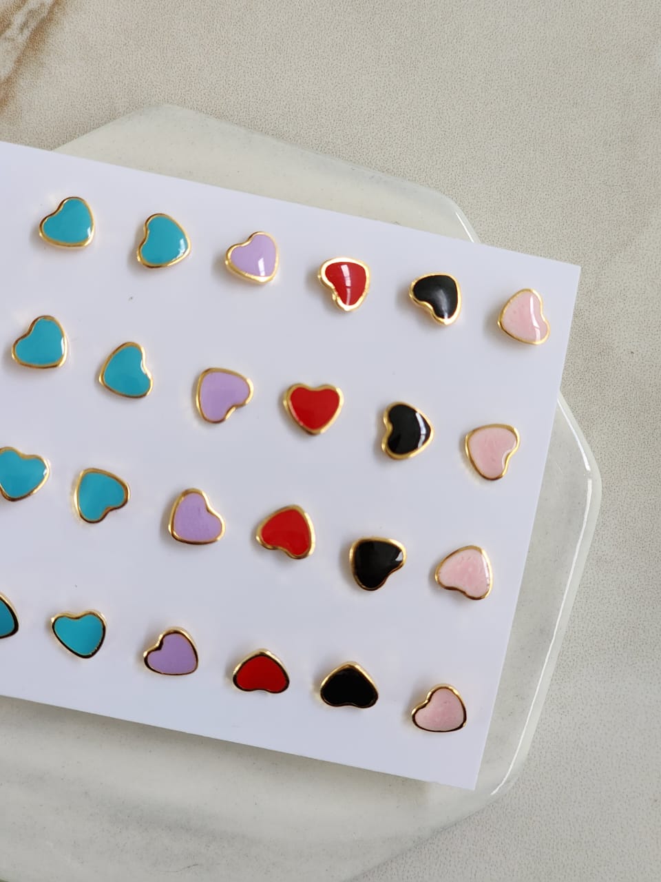 Arete Corazon Color Acero 1Par