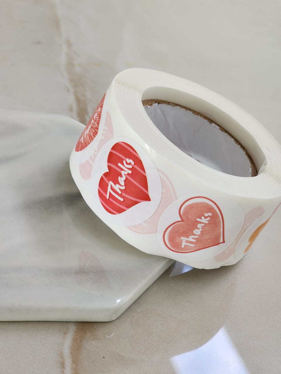 Sticker Corazon Rollo 500unid