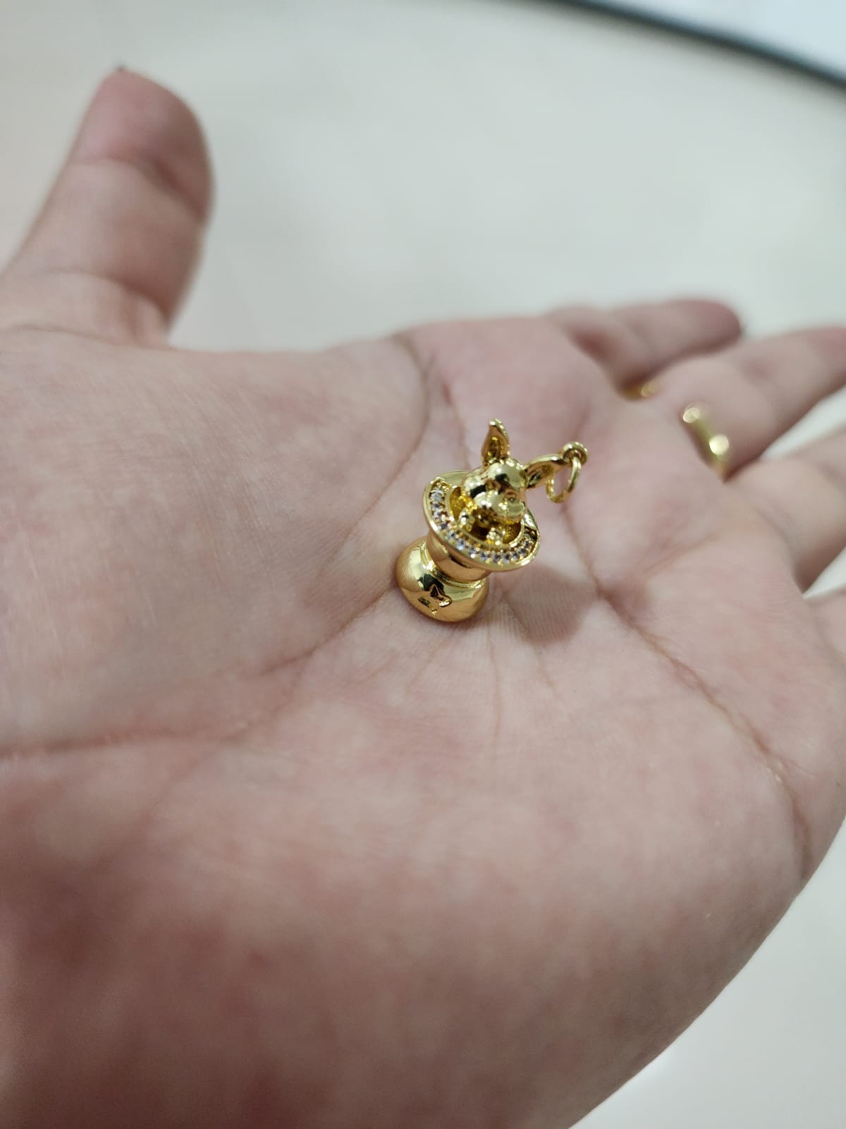 Conejo y Sombrero Baño Oro 18k & Zirconia