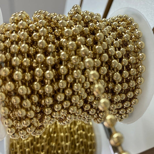 Cadena Balín Baño de oro 18k / 1 metro