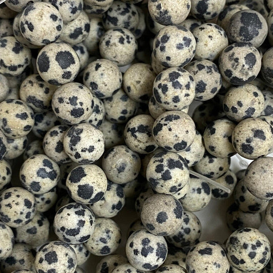 Jasper Dalmata Frosted 8mm / 1 Tira