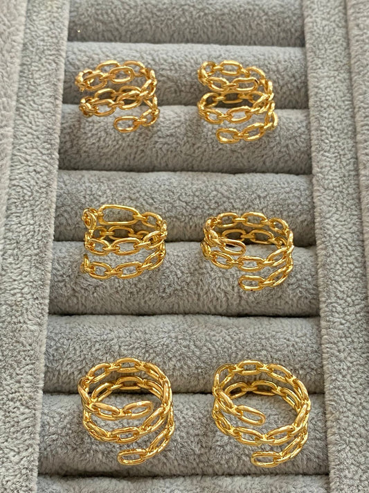 Anillo Ajustable Baño Oro 18k