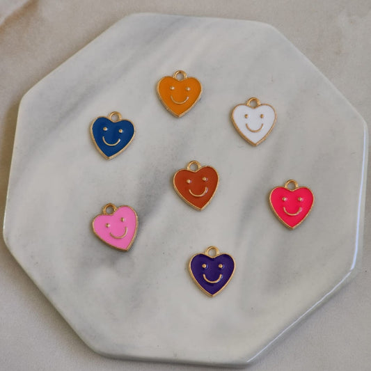 Happy Face Corazon Enamel 5unid