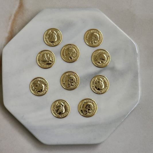 Moneda BañoOro18k 5 unid