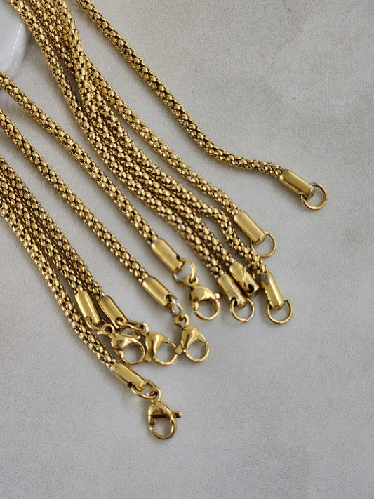 Collar Acero Popcorn Dorado 304