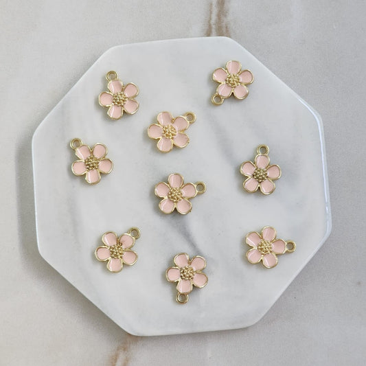 Flor Rosa Enamel 5 unid