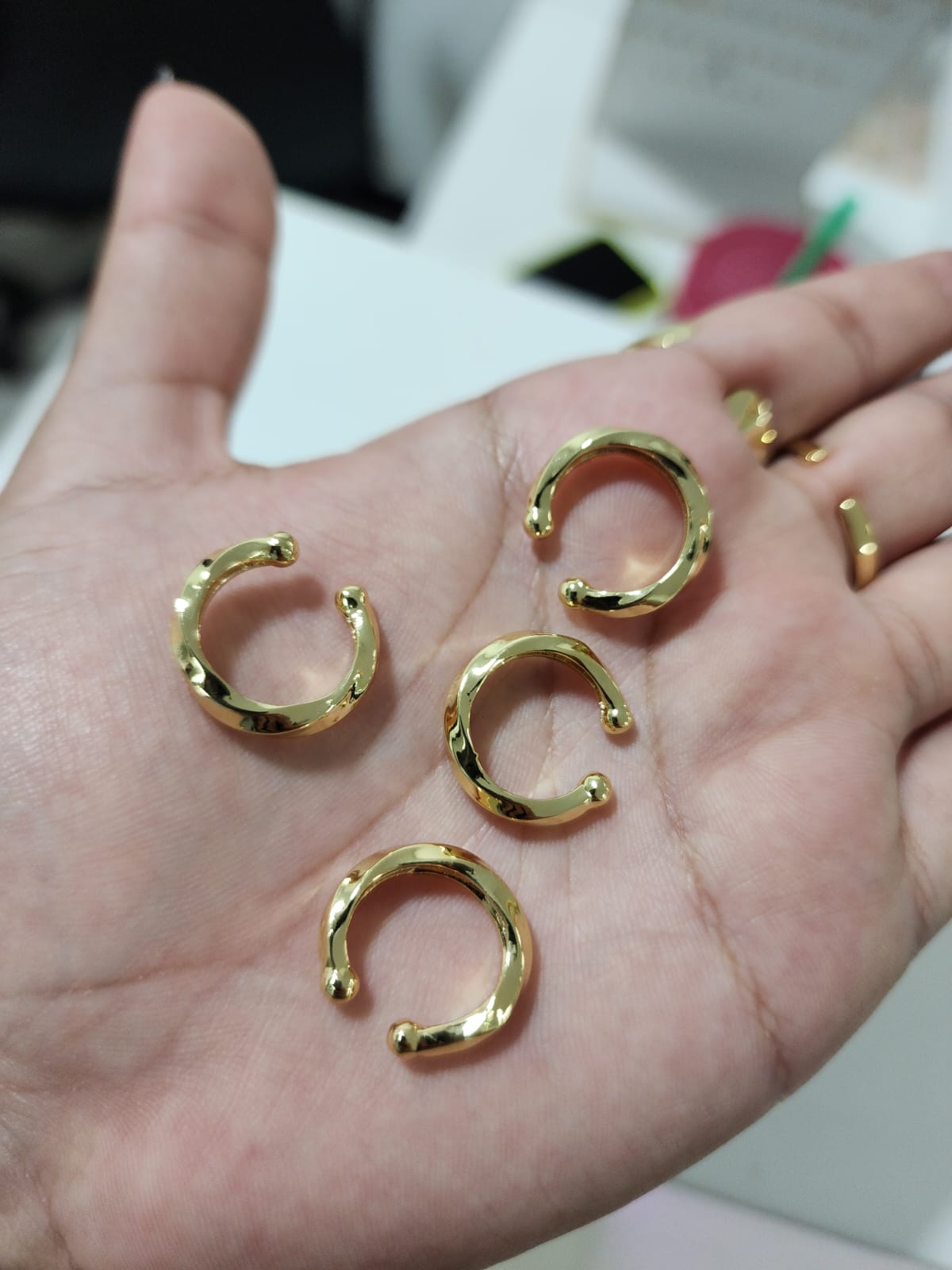 EarCuff Chunky Baño Oro 18k