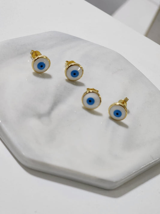 Stud Ojo Baño Oro 18k 1 Par