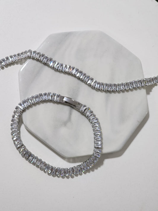 Brazalete Tennis Baño Oro 18k & Zirconias