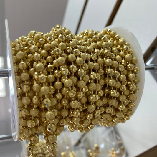Cadena Balín Mate Baño Oro 18k / 1 metro